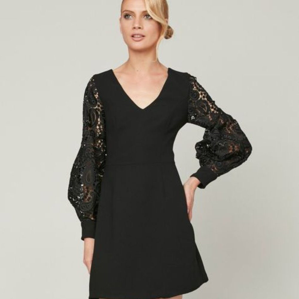 Alice & Trixie Black Dress with Lace Sleeves